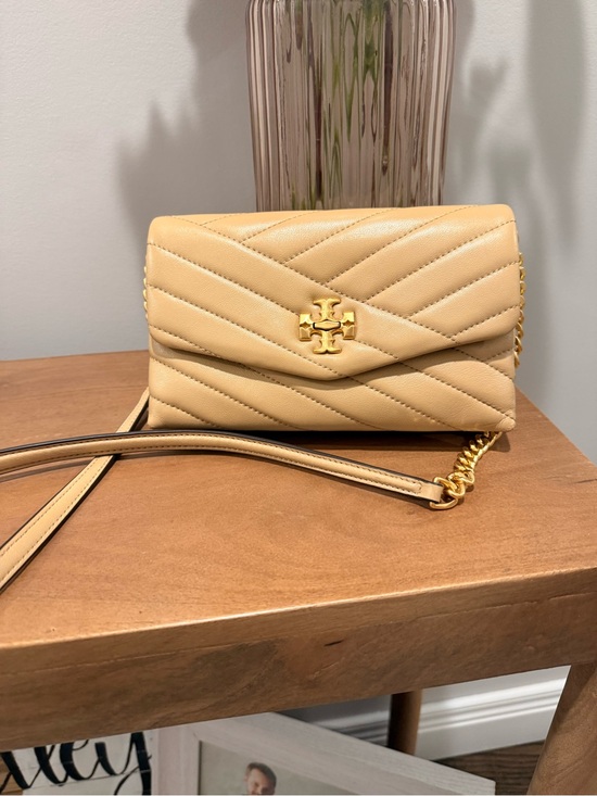 Tory Burch Other - Tory Burch Pale Yellow Chevron Quilted Crossbody